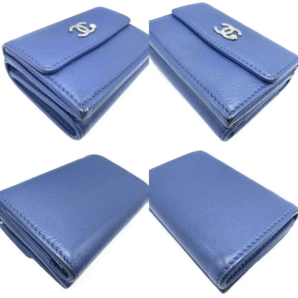 CHANEL Blue Leather Wallet